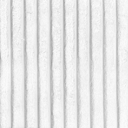 42" White and Natural Corduroy And Fabric Ottoman