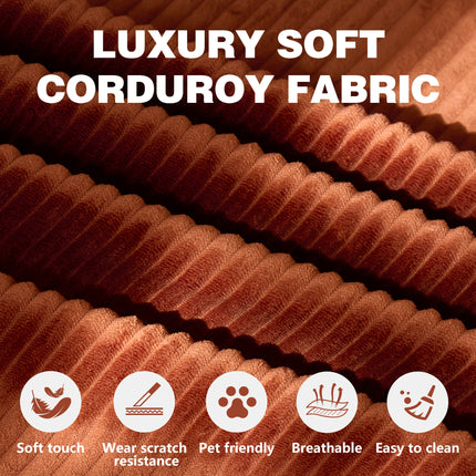 Sofa Bed | Convertible Floor Boneless Couch with Comfy Pillow, Modular Modern Corduroy Sofa