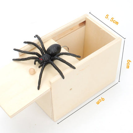 Simulation Spider Scared Wooden Box Spoof Spider Creative Tricky