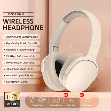 Wireless Stereo Headphones - 5.3 Wireless Chip, Long Battery Life, E-sports Gaming,