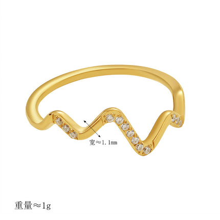 Light-luxury Minimalist Zircon-studded Ring For Women