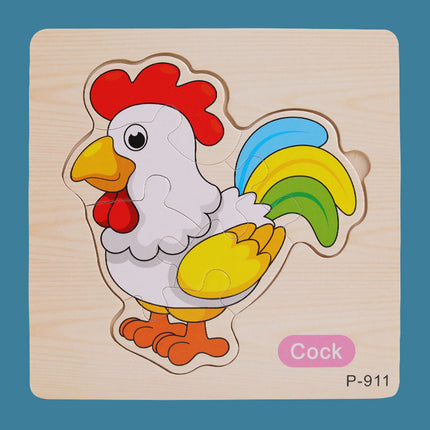 Animal Cartoon 16-piece Wooden Puzzle