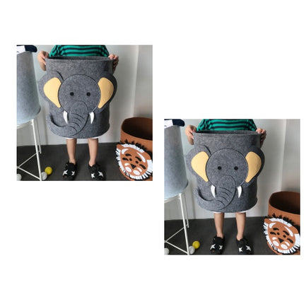 Cartoon Felt Storage Basket Toy Storage Bucket Portable Laundry Storage Basket