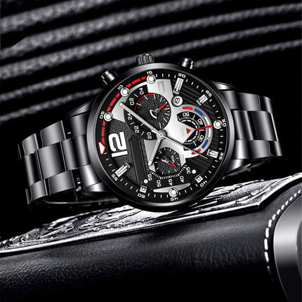 4pcs Men'S Quartz Watch and Fashion Accessories Set | Perfect for Daily Use, Birthday Parties