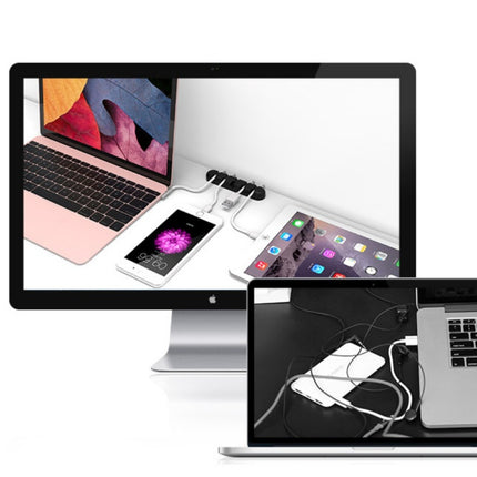 Desktop data cable storage finishing multi-card position buckle silicone paste mobile phone charging line management line
