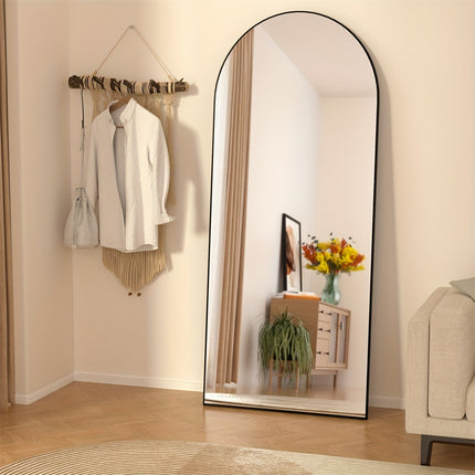 Full Length Mirror, Floor Mirror With Stand, Leaning Wall Mounted Floor Standing Mirror With Aluminum