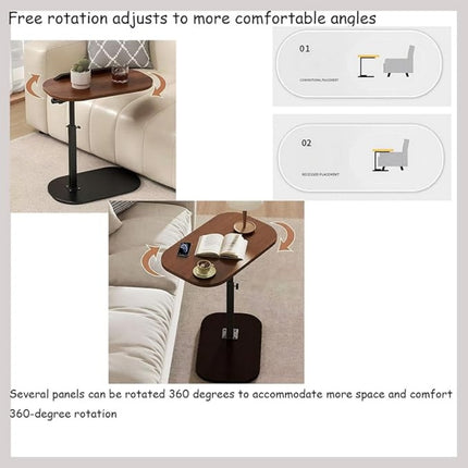 360° Rotating & 180° Flip TV Tray Table with Adjustable Height - Heavy-Duty Iron Construction