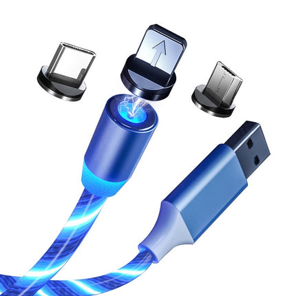 Colorful Streamer Mobile Phone Cable Magnetic Three-in-one USB Data Cable