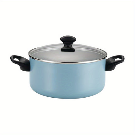 Dishwasher Safe Aluminum Nonstick Cookware Pots and Pans Set 15-Piece - Aqua