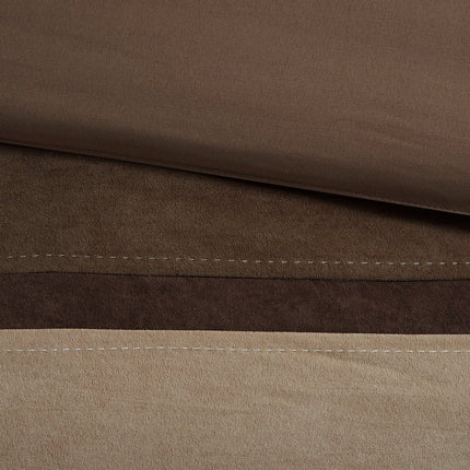 Set of Seven Brown King Ring Stitch Polyester Sham And Comforter