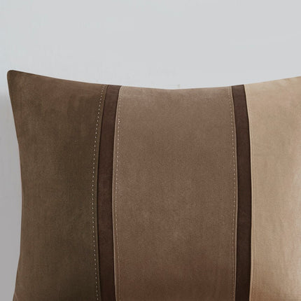 Set of Seven Brown King Ring Stitch Polyester Sham And Comforter