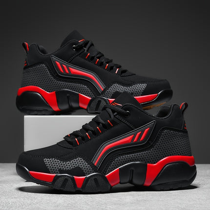Men'S Lace-Up Sneakers - Thick Cushioned Platform Shoes with Non-Slip Rubber Sole
