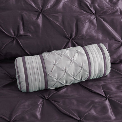 Set of Seven Plum Queen Ring Stitch Polyester Sham And Comforter