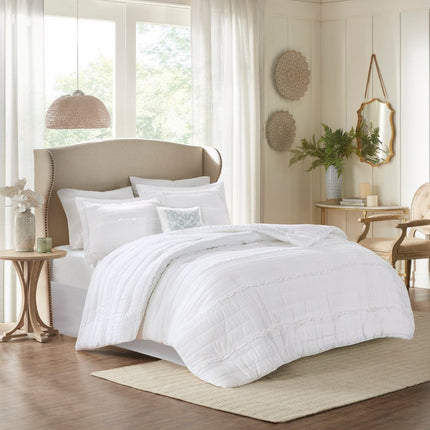 72" X 2") White Polyester Decorative Comforter