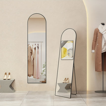 Aluminum Alloy Thin Frame Full-Length Mirror Body Mirror for Floor or Wall Hanging