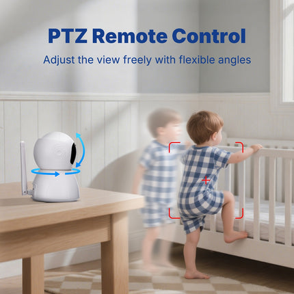 Gisay 5.0-inches Monitor with Night Vision, Two-Way Talk, Temperature Monitoring, and PTZ Remote Control