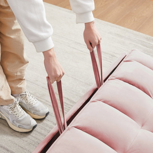 Modern Velvet Loveseat Futon Sofa Couch W Pullout Bed,