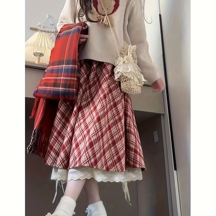 Skirt for Women, Perfect for Sweet Autumn And Winter Outfits During The Christmas Season And New Year.