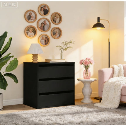 Minimalist Luxury Black 60x41x58cm Storage Cabinet Slim Entryway Living Room Bedroom Organizer