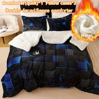 Blue thick fleece / queen(90.16''*90.16'')