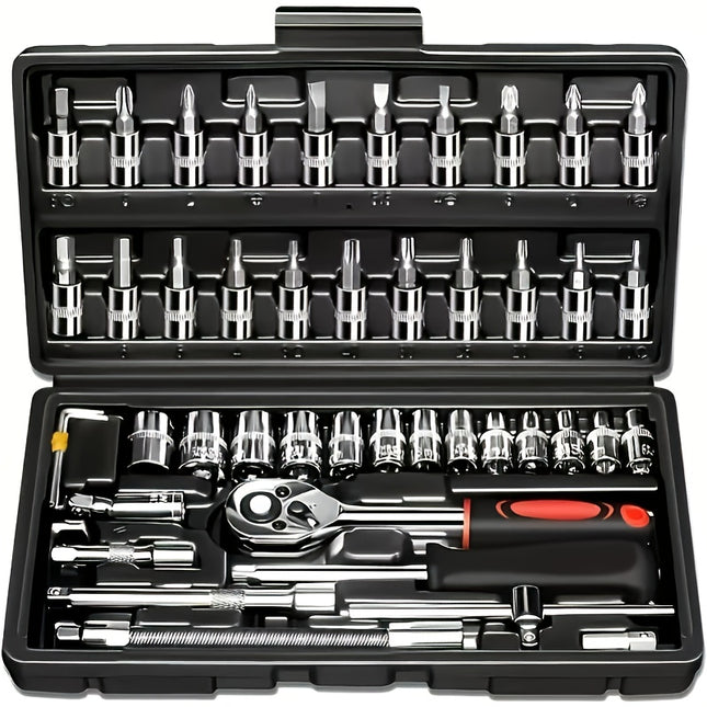 [216/46pcs Ultimate Portable Tool Kit] Ultimate Automotive Mechanic Tool Kit
