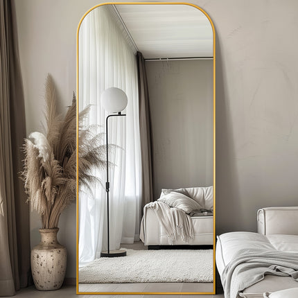 71"x32"&76"x34" Floor Mirror Freestanding, Arched Floor Standing Large Mirror Full Body Mirror