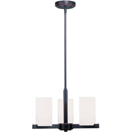 Three Light Dimmable Chandelier With Shades