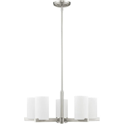 Five Light Dimmable Chandelier With Shades
