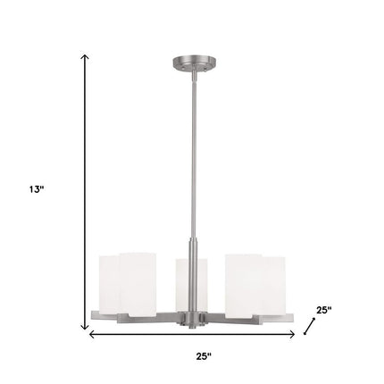 Five Light Dimmable Chandelier With Shades