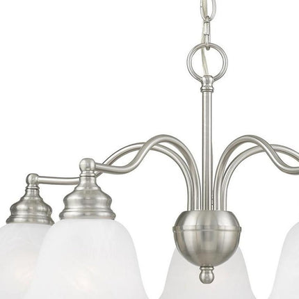 Five Light Dimmable Chandelier With Shades