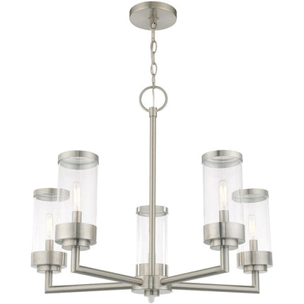 Five Light Dimmable Chandelier With Shades