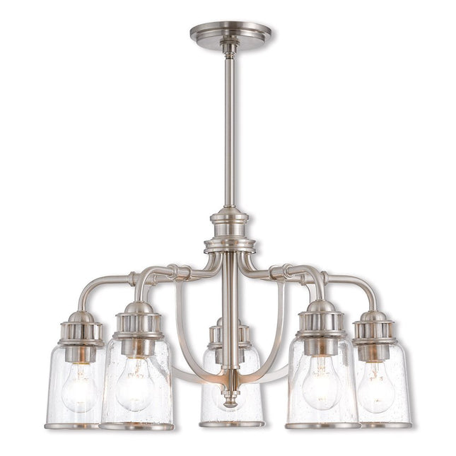 Five Light Dimmable Chandelier With Shades