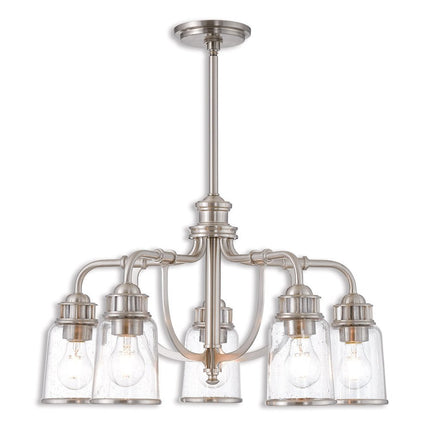 Five Light Dimmable Chandelier With Shades