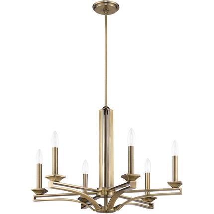 Six Light Dimmable Chandelier With Shades