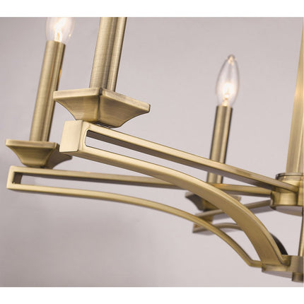 Six Light Dimmable Chandelier With Shades