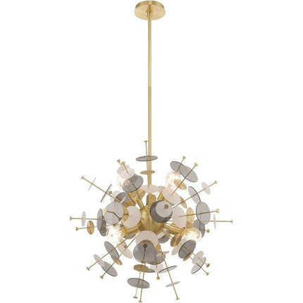 Six Light Dimmable Chandelier With Shades