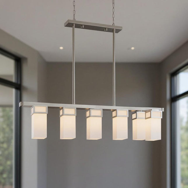 Five Light Dimmable Chandelier With Shades
