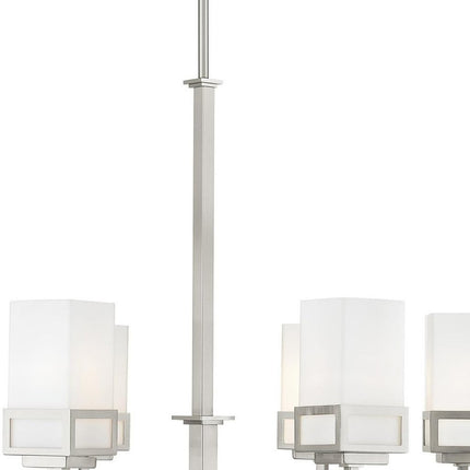 Six Light Dimmable Chandelier With Shades