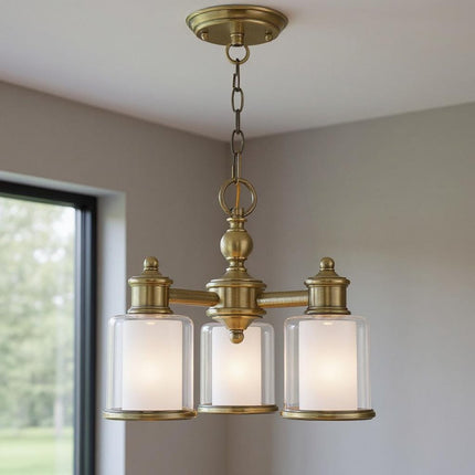 Three Light Dimmable Chandelier With Shades