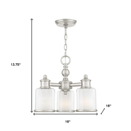 Three Light Dimmable Chandelier With Shades