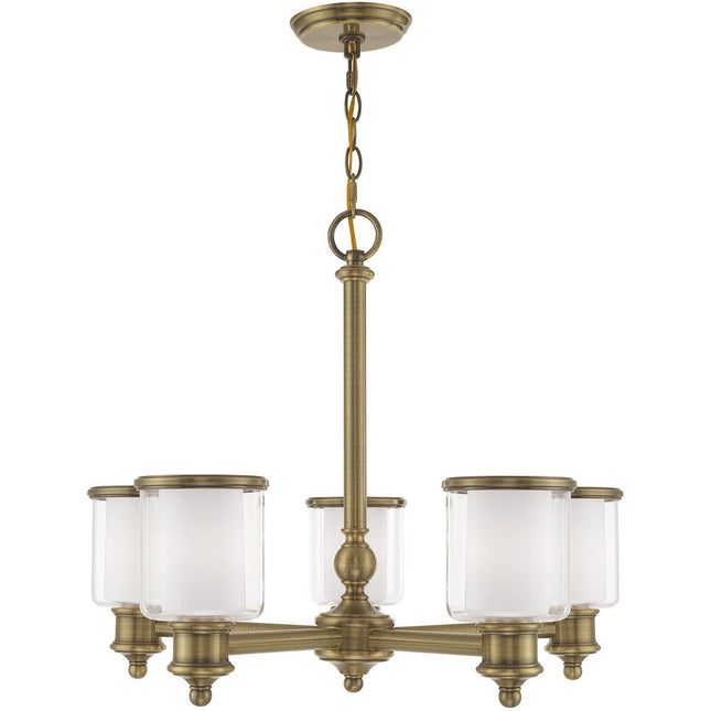 Five Light Dimmable Chandelier With Shades