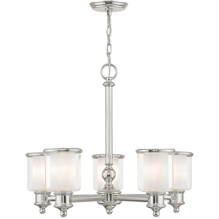 Five Light Dimmable Chandelier With Shades