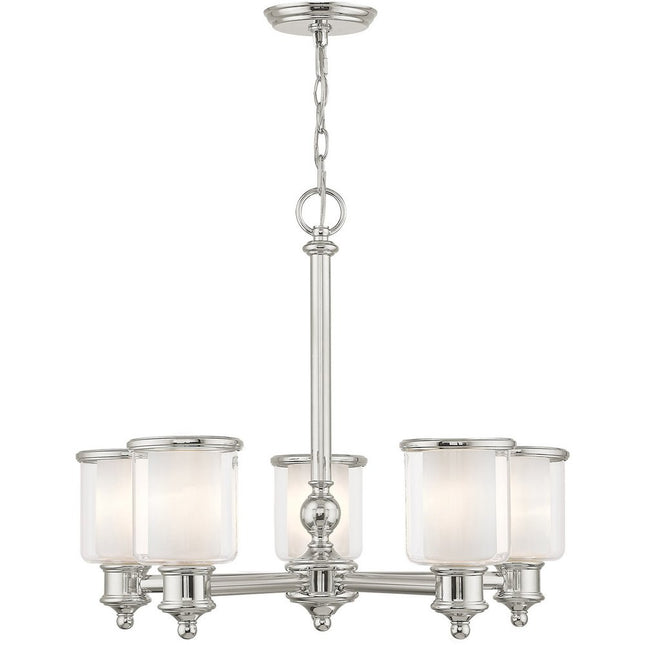 Five Light Dimmable Chandelier With Shades