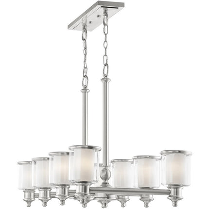 Eight Light Dimmable Chandelier With Shades
