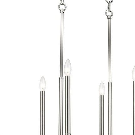 Eight Light Dimmable Chandelier With Shades