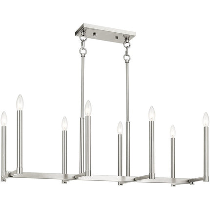 Eight Light Dimmable Chandelier With Shades