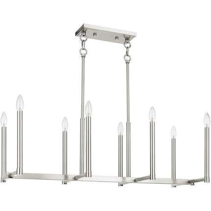 Eight Light Dimmable Chandelier With Shades