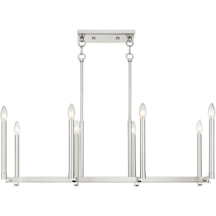 Eight Light Dimmable Chandelier With Shades