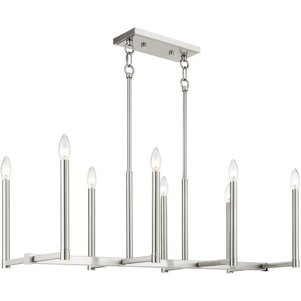 Eight Light Dimmable Chandelier With Shades
