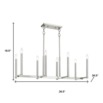 Eight Light Dimmable Chandelier With Shades